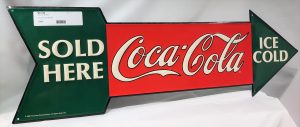 Coca-Cola Metal Arrow Sign
