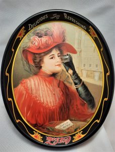 1908 Calendar Lady Coca Cola Tray