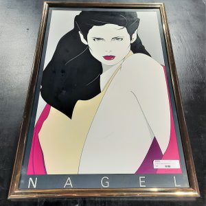 Vintage Patrick Nagel Mid Century Modern Woman Framed Print