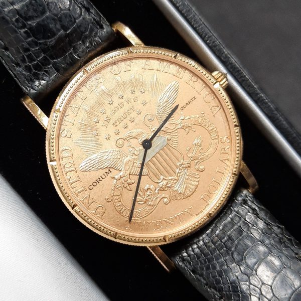 Corum 1906 $20 Gold Coin Quartz Movement Watch 22kt