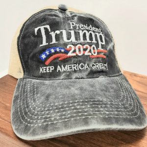 Trump 2020 Keep America Great Mesh Hat Flag Gray grey cap