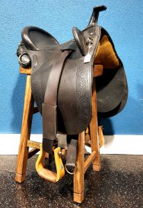Dark Brown Mule, donkey saddle 14" small